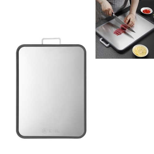 

Household Multi-function Mildew Thickened Double-sided 304 Stainless Steel Plastic Vegetable Cutting Board, Size:L