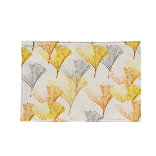 

2 PCS Flax Plant Pattern Western Table Mat Coffee Table Insulation Coaster, Specification: Double Layer(Small Yellow Leaf)