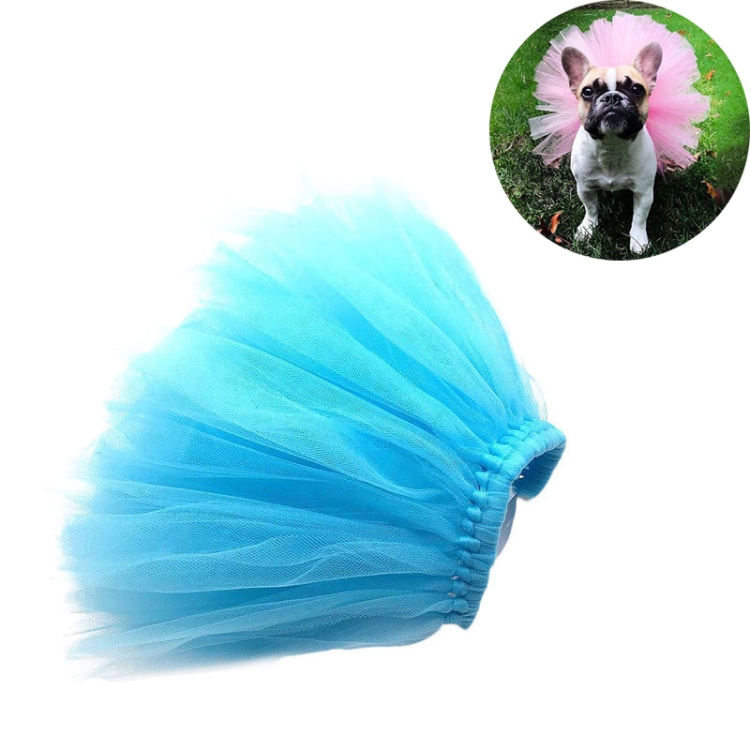 

Summer Pet Dress Up Half-length Mesh Skirt, Size:L(Blue)