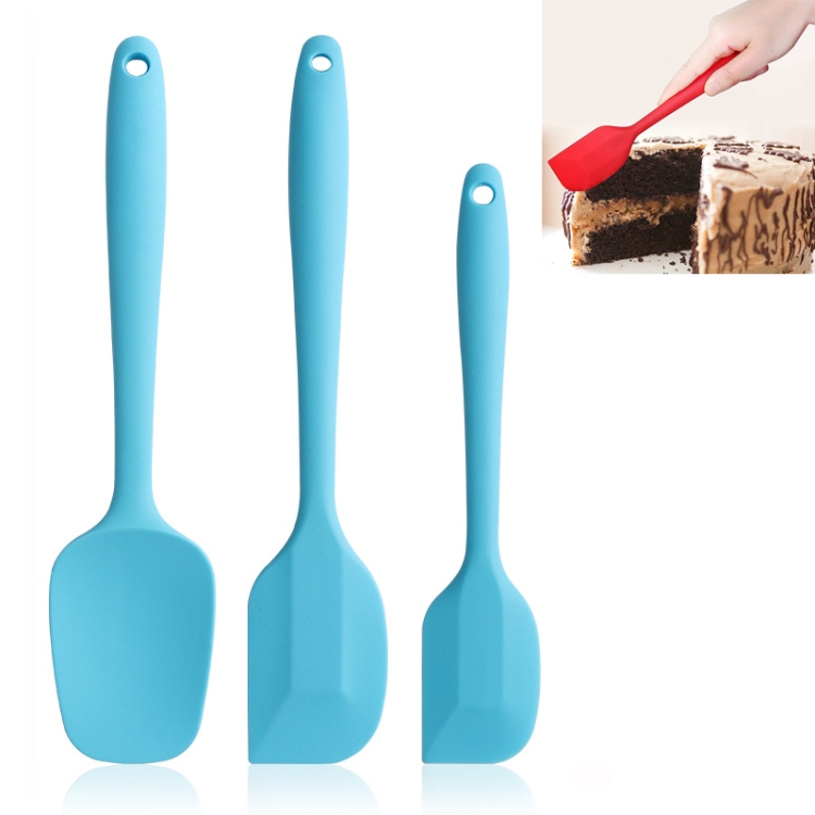 

3 in 1 Silicone Spatula Cake Cream Spatula Baking Tool Set(Blue)