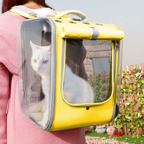 

Dogs and Cats Go Out Portable Pet Capsule Backpack Pet Supplies(Yellow)
