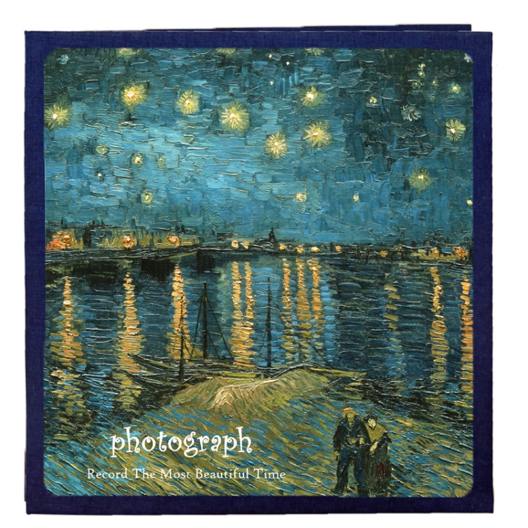 

Retro Art DIY Handmade Photo Album Self-Adhesive Film Album, Style： 16 inch Starry Night(20 White Card Inner Pages)