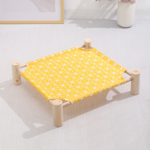 

45x50cm Four Seasons Universal Removable And Washable Pet Bed Pet Nest, Style:Yellow Grid