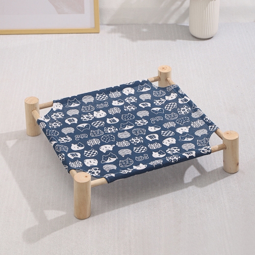 

45x50cm Four Seasons Universal Removable And Washable Pet Bed Pet Nest, Style:White Cat Blue Background