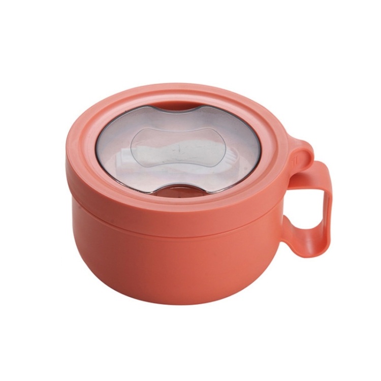 

2 PCS 304 Stainless Steel Instant Noodle Bowl with Lid Student Canteen Lunch Box Dormitory Fast Food Bowl(Red)