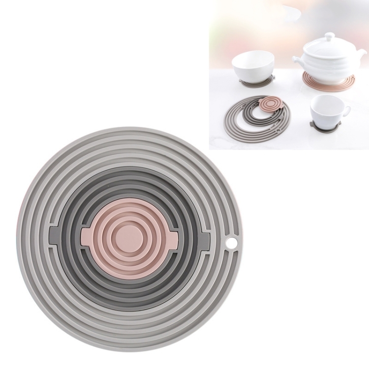

3 in 1 Round Silicone Heat Insulation Pad High Temperature Resistant Multifunctional Tableware Pad Combination Pot Pad Coaster(F5)