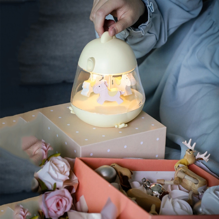 

F10 Carousel Music Atmosphere Night Light Sleep Table Lamp(Yellow)