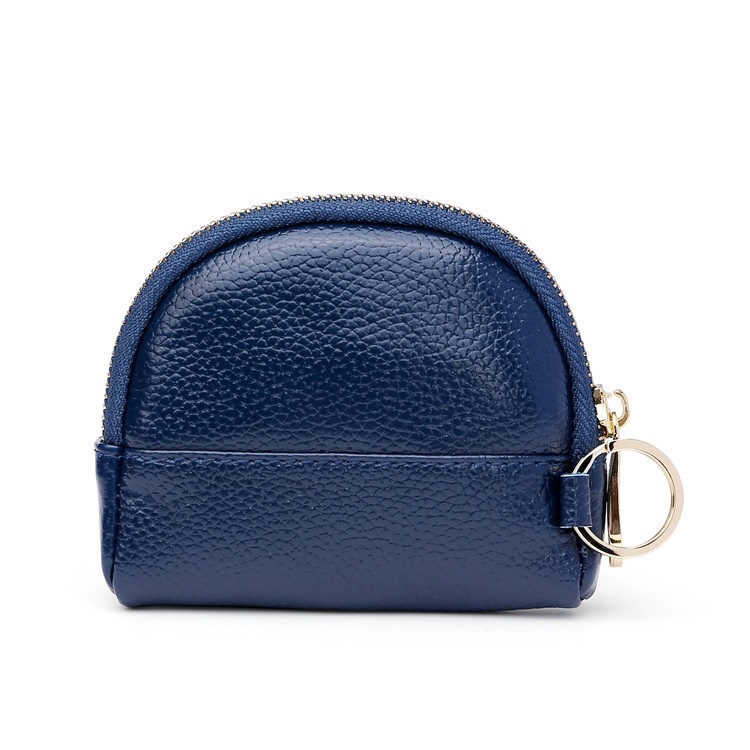 

Leather Multifunctional Coin Purse Household Large-Capacity Key Card Case(5A Navy)