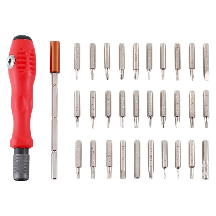 

32-in-1 CRV Steel Mobile Phone Disassembly Repair Tool Multi-function Combination Screwdriver Set(Red)