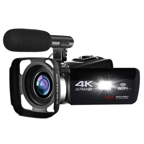 

4K HD Night Vision 48MP Home WiFi Live Camcorder DV Digital Camera, Style:Hood + Microphone