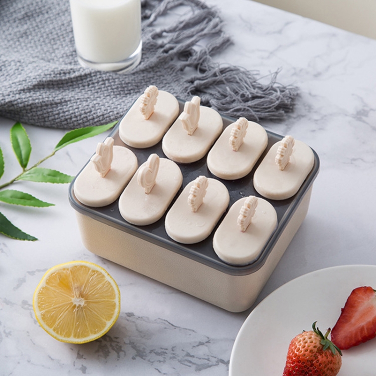 

Summer Home Creative DIY Ice Cream Popsicle Mold Set Plastic Ice Tray, Style:Square(Beige)