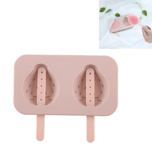 

DIY Silicone Popsicle Ice Cream Mold Creative Cute Summer Popsicle Stick Ice Lattice, Style:Strawberry(Lotus Pink)