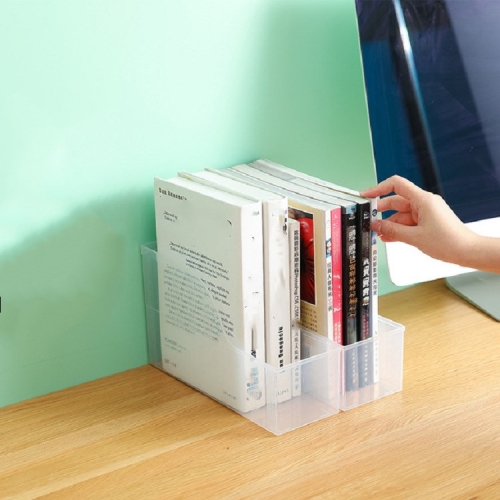 

Desk Book Storage Box Transparent Home Shelf File Rack(Transparent)