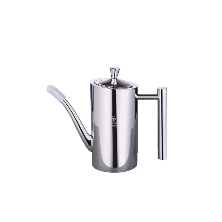 

SSGP 304 Stainless Steel Oil Pot Kitchen Home Milk Tea Pot Kettle, Capacity:500ml(Straight Handle)