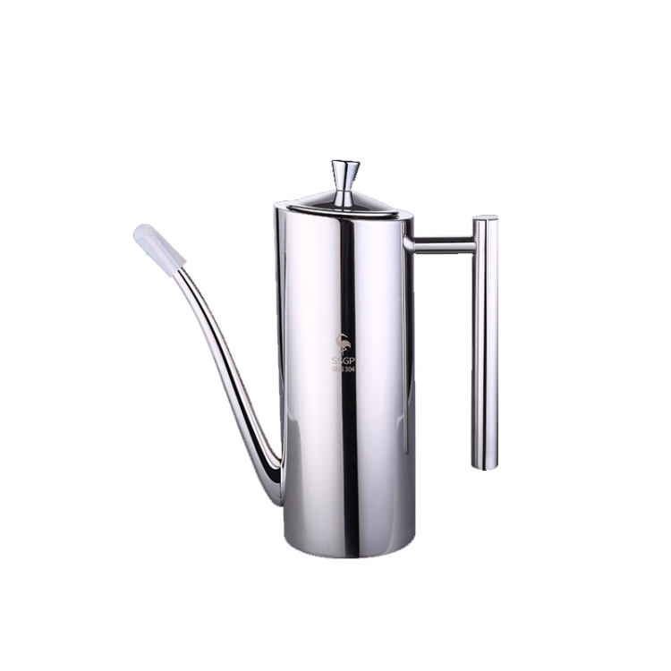 

SSGP 304 Stainless Steel Oil Pot Kitchen Home Milk Tea Pot Kettle, Capacity:700ml(Straight Handle)