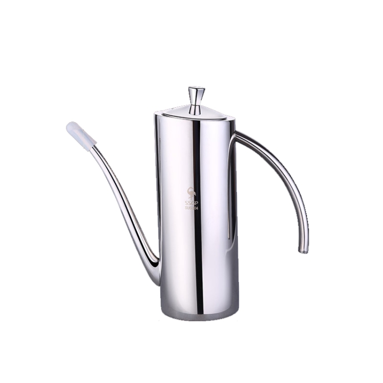 

SSGP 304 Stainless Steel Oil Pot Kitchen Home Milk Tea Pot Kettle, Capacity:700ml(Curved Handle)
