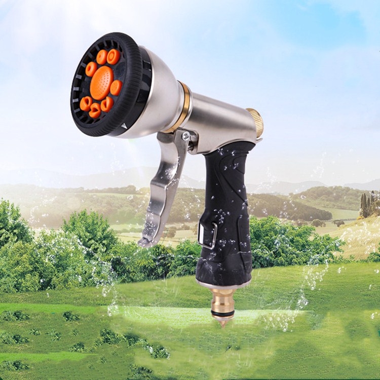 

Electroplating Multifunctional High-pressure Water Gun 9 Function Front Trigger Car Wash Water Gun
