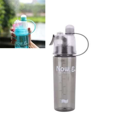 

Creative Spray Water Bottle Sports Bottle Portable With Lid Summer Hydration Beauty Plastic Cup, Size:400 ML(Black)