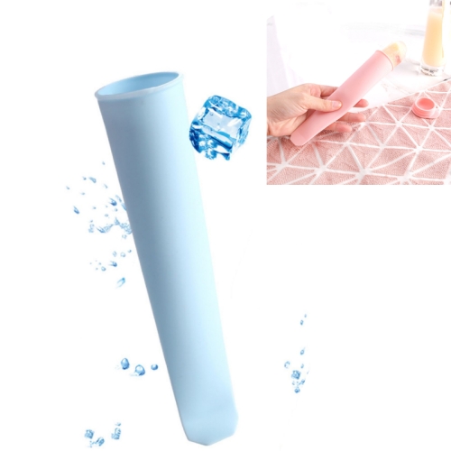 

2 PCS Summer Handheld Silicone DIY Cylindrical Ice Cream Popsicle Mold with Cover(Light Blue)