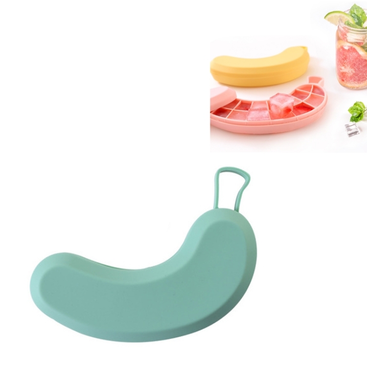 

DIY Ice Cube Mold Creative Fruit Shape Ice Box with Lid, Style:Banana(Green)