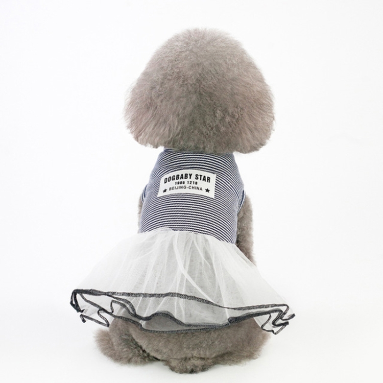 

Pet Clothes Dog Summer Breathable Striped Skirt, Size:L(Black)