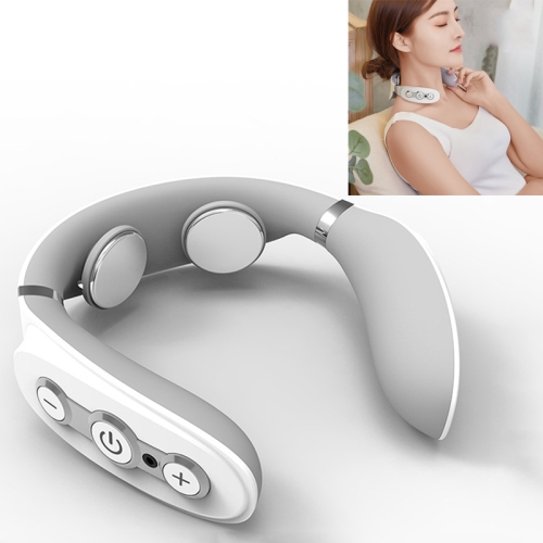 

Cervical Spine Massage Instrument Home Neck Protector Pulse Body Massage Pillow, Style:Two Ends(White)