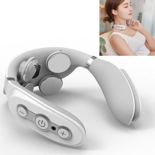 

Cervical Spine Massage Instrument Home Neck Protector Pulse Body Massage Pillow, Style:Four Ends(White)