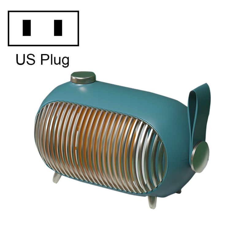 

N301 Mini Heater Office Desk Silent Hot Air Heater Household Bedroom Heater US Plug(Emerald)
