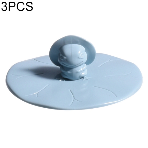 

3 PCS Floor Drain Cover Deodorant Sink for Toilet Sewer, Size:L(Blue)