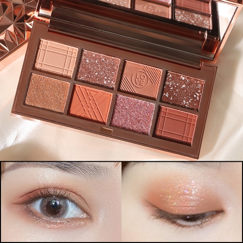 

JOmeel Durian Eyeshadow Palette Eight-color Rose Pumpkin Earth Color Matte Pearlescent Beginner Makeup Palette(2#桔梗暮光)