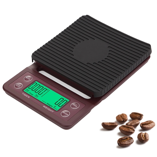 

Hand Punch Coffee Scales Timing Electronic Timer Scale Kitchen Scales, Model:3kg/0.1g(Wine Red)