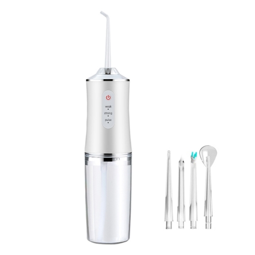 

6886 Dental Flusher Water Dental Floss Portable Household Teeth Oral Cleaning Dental Scaler, Band Width: 4 Heads(White)