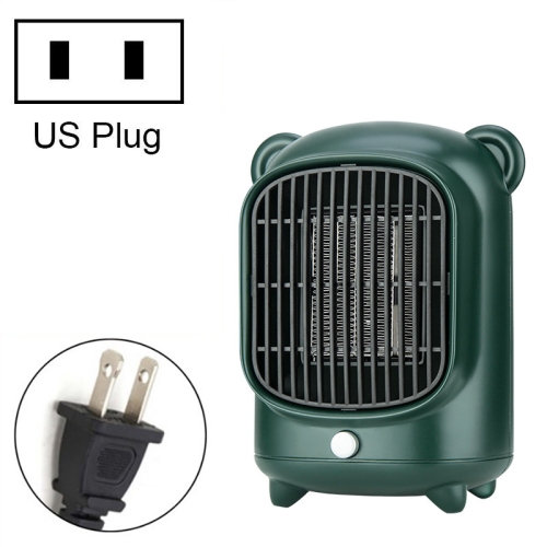 

HQ-YND-500 Desktop Mini PTC Heater With Quick Heat Silent Heater, Specification: US Plug(Ink Green)