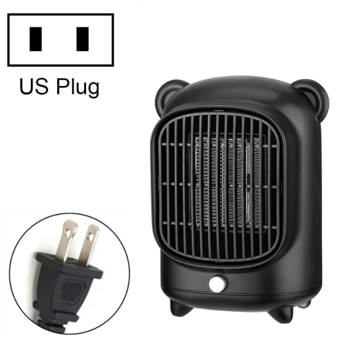 

HQ-YND-500 Desktop Mini PTC Heater With Quick Heat Silent Heater, Specification: US Plug(Retro Black)
