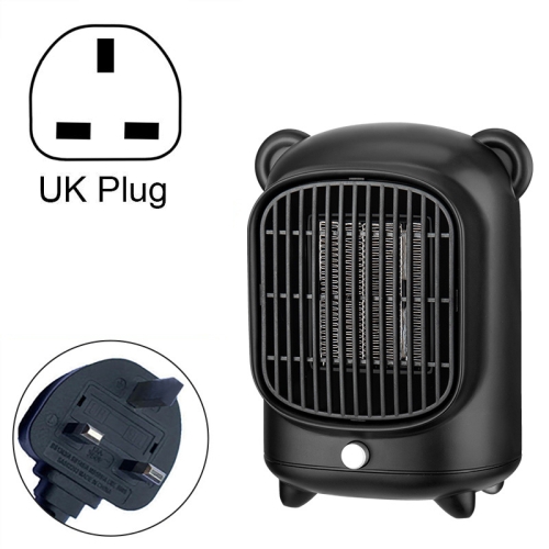 

HQ-YND-500 Desktop Mini PTC Heater With Quick Heat Silent Heater, Specification: UK Plug(Retro Black)