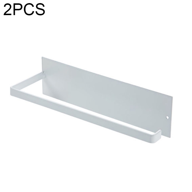 

2 PCS Punch-free Wall-mounted Bathroom Kitchen Roll Holder Towel Rack(White)