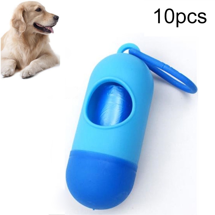 

10 PCS Portable Pet Cleaning Supplies Pill Trash Boxes Dog Toilets(Colorblock Blue)