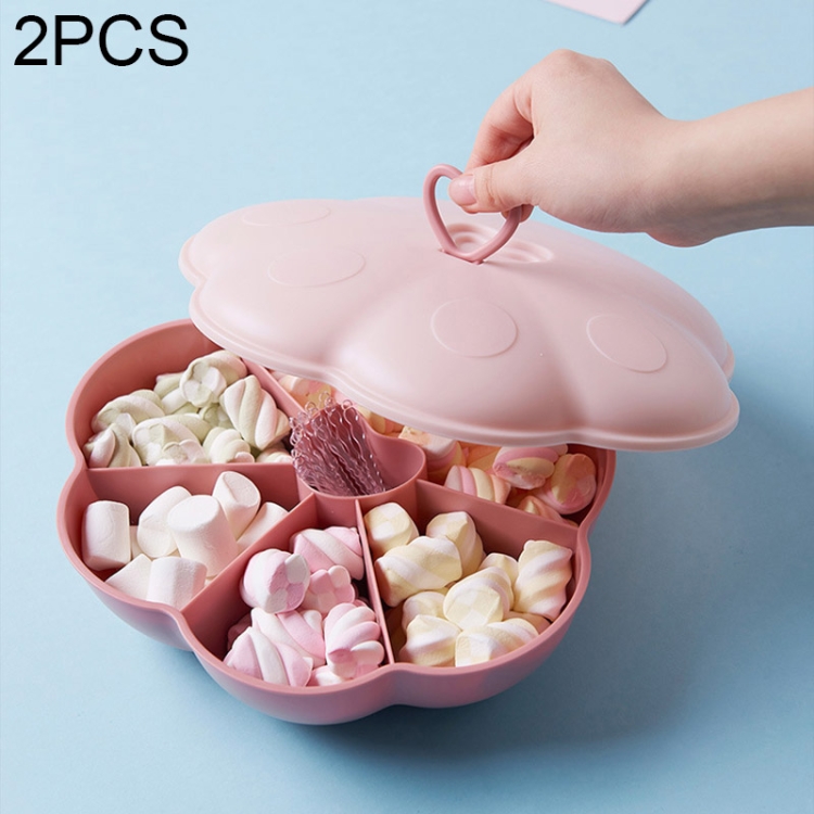 

2 PCS Living Room Home Creative Pastry Tray Snack Box Dessert Dried Fruit Candy Plastic Fruit Plate, Style:Cat Claw-Pink