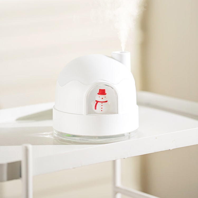 

ZAY-H006 Plug-in Snowman Humidifier Night Light USB Mute Cute Desktop Air Mini Atomizer Air Humidifier(White)