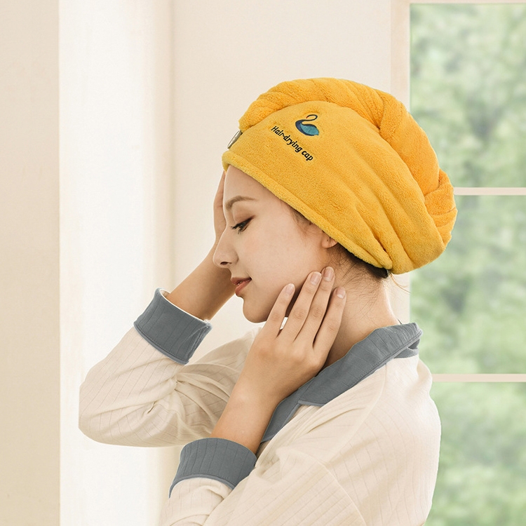 

2 PCS Dry Hair Cap Quick-drying Thickened Absorbent Towel, Random Color Delivery