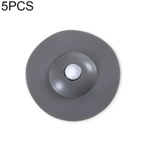 

5 PCS Press Type Deodorant Floor Drain Cover Anti-blocking Sink Sewer Silicone Bounce Plug Bathroom Filter Plug(Grey)