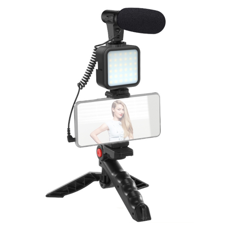 

KIT-01LM 3 in 1 Video Shooting LED Light Portable Tripod Live Microphone, Specification:Battery Models