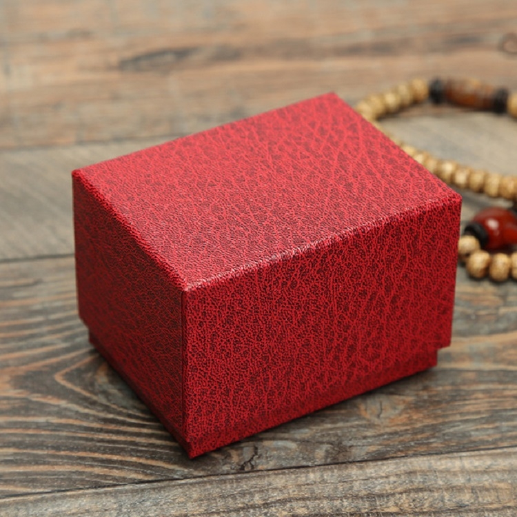 

8 PCS Litchi Texture Watch Box Jewelry Gift Box Earring Necklace Jewelry Watch Packaging Box, Color:Red