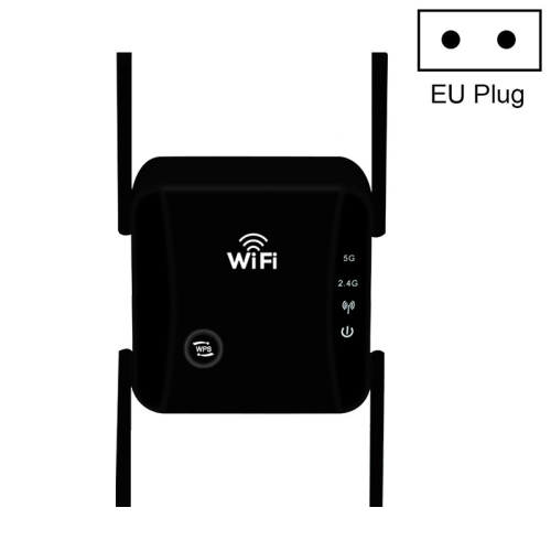 

KP1200 1200Mbps Dual Band 5G WIFI Amplifier Wireless Signal Repeater, Specification:EU Plug(Black)