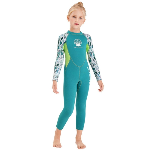

DIVE & SAIL M150556K Shell Pattern Children Diving Suit One-piece Swimsuit Snorkeling Surfing Anti-jellyfish Clothing, Size:L(Green)