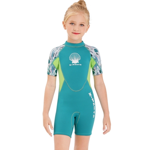 

DIVE & SAIL M150656K Children Diving Suit 2.5mm One-piece Warm Swimsuit Short-sleeved Cold-proof Snorkeling Surfing Anti-jellyfish Suit, Size: XXL(Green)