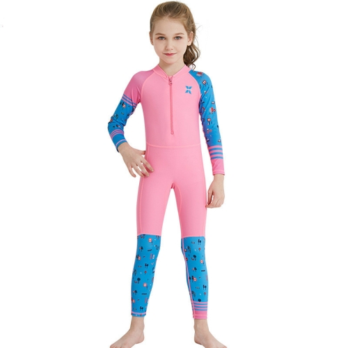 

DIVE & SAIL LS-18822 Children Diving Suit Outdoor Sunscreen One-piece Swimsuit, Size: S(Girl Pink)