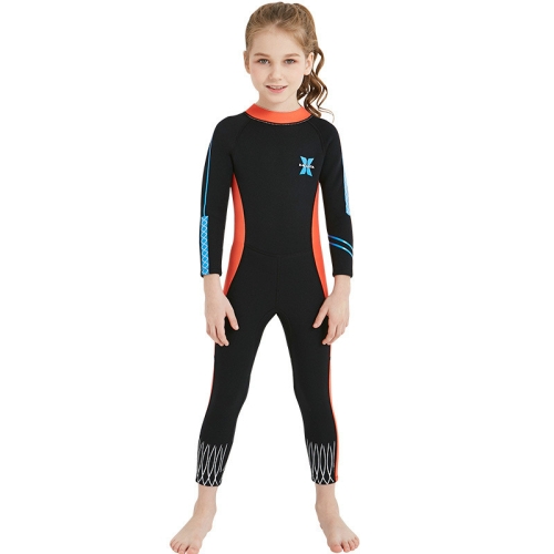 

DIVE&SAIL 2.5mm Children Diving Suit One-piece Warm Snorkeling Suit Drifting Sunscreen Swimsuit, Size: S(Black Orange)