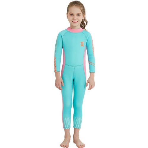 

DIVE&SAIL 2.5mm Children Diving Suit One-piece Warm Snorkeling Suit Drifting Sunscreen Swimsuit, Size: M(Light Blue Pink)