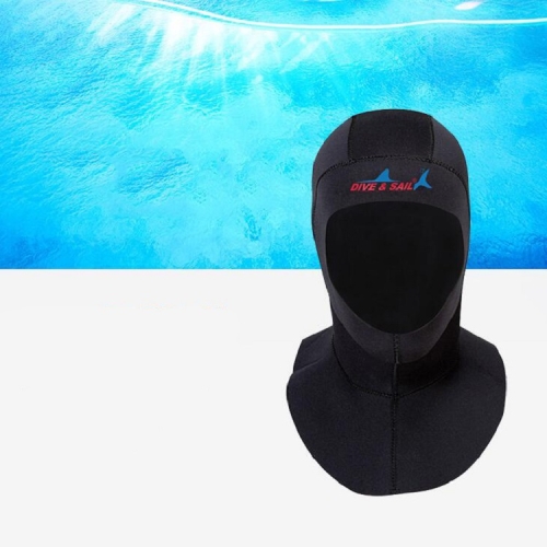 

DIVE & SAIL DH-006 3mm Shoulder Warm Diving Cap Surfing Snorkeling Sunscreen Waterproof Diving Headgear, Size: L(Black)